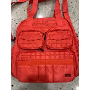 Lug Puddle Jumper Sunset Orange Quilted Overnight Travel Tote Bag Crossbody